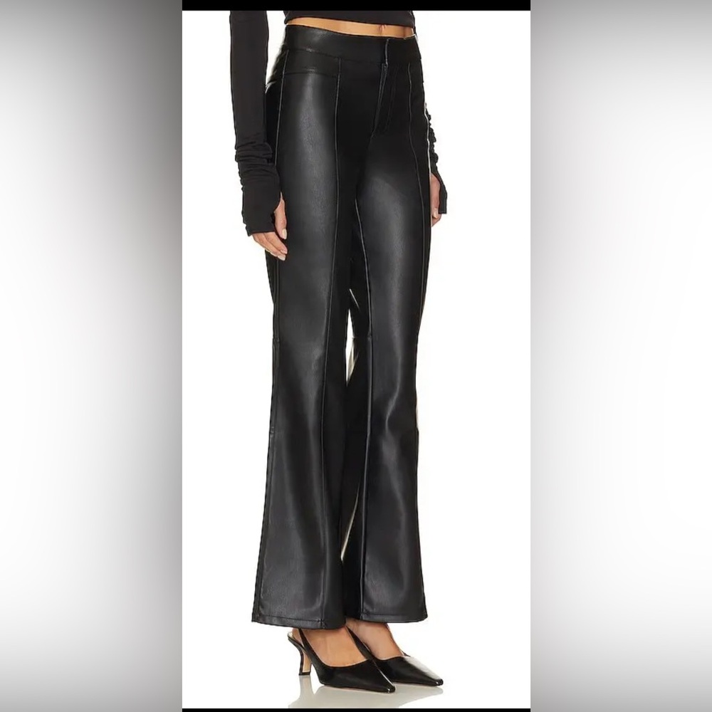 FREE PEOPLE x We The Free Uptown High Rise Black  Faux Leather Pant size 4 - Picture 4 of 10